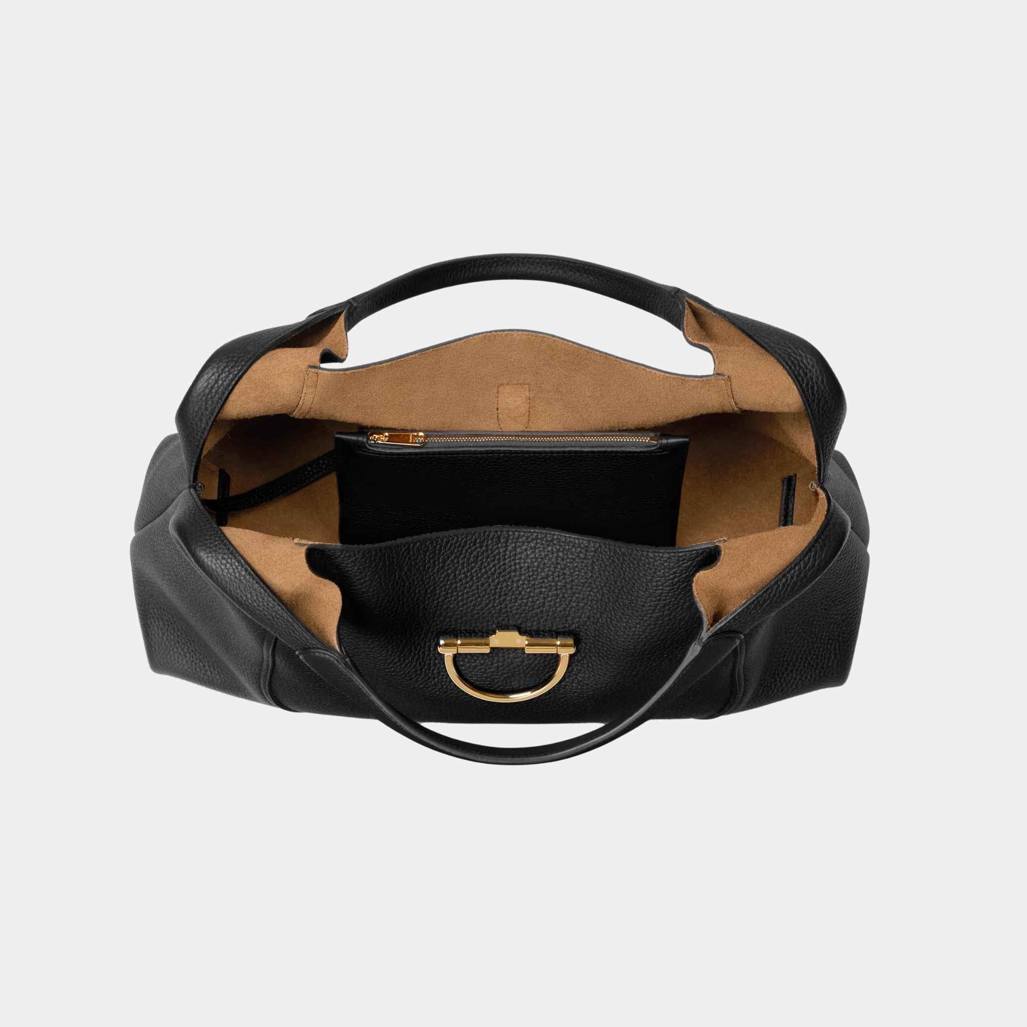 Gucci Softbit Maxi Shoulder Bag, Black, Inside