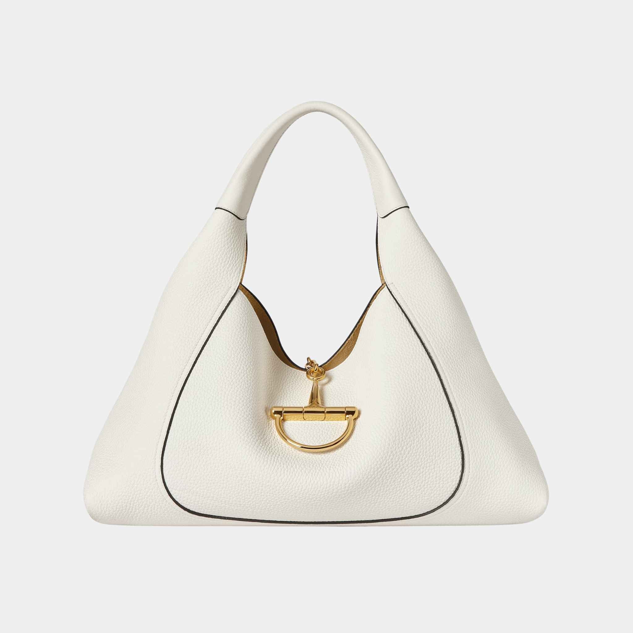 Gucci Softbit Maxi Shoulder Bag, White, Front