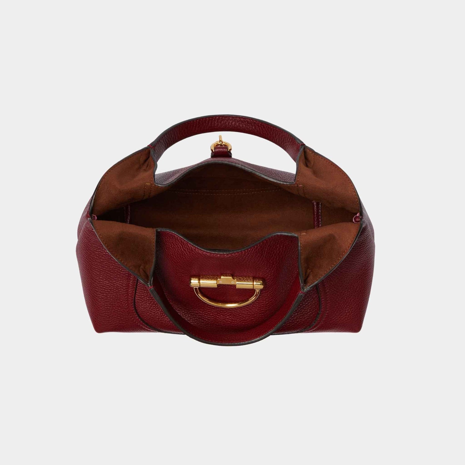Gucci Softbit Medium Top Handle Bag, Rosso Ancora Red, Inside