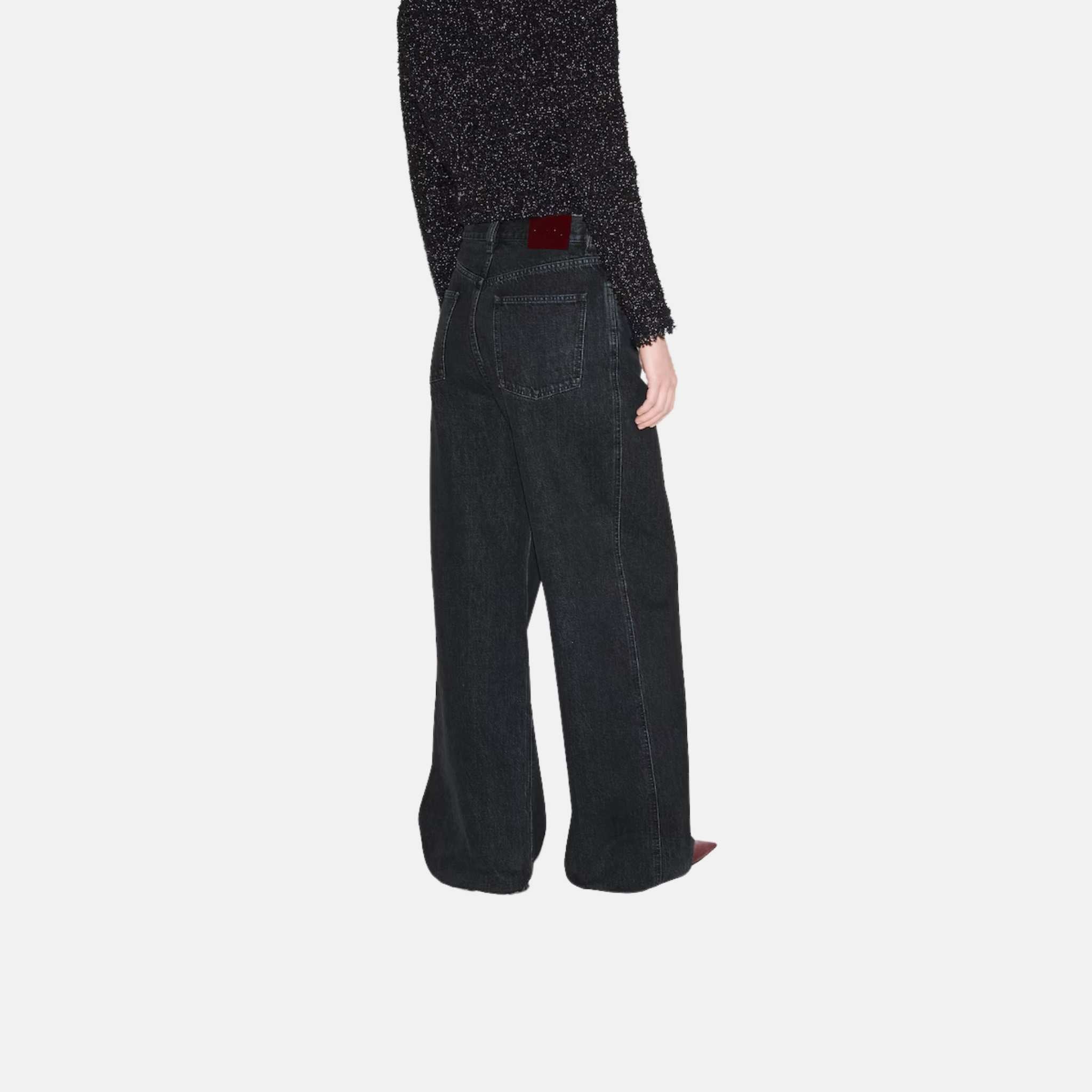 Gucci Wide Leg Denim Trousers, Black, Back