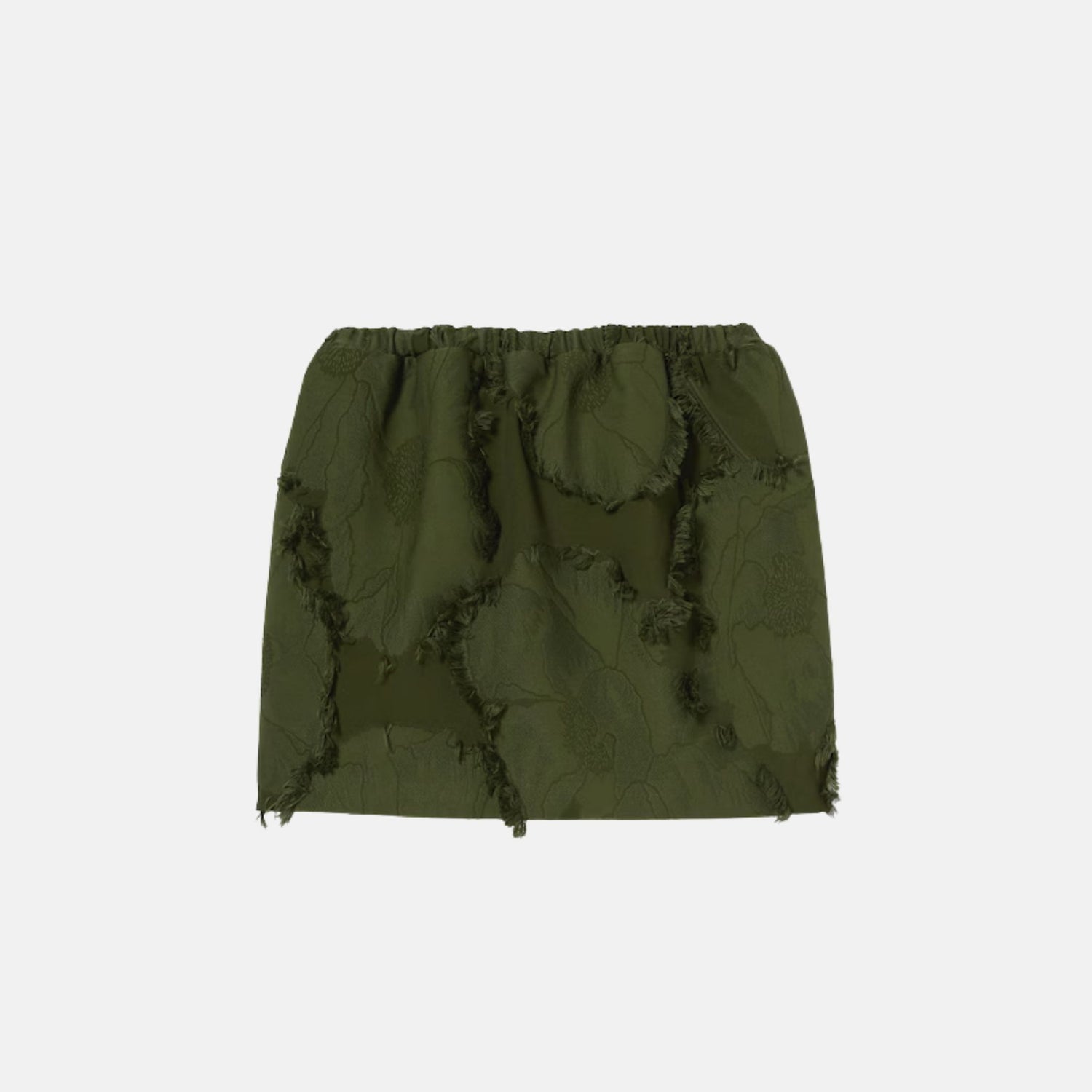 Gucci Wool Blend Fil Coupe Mini Skirt, Green, Front