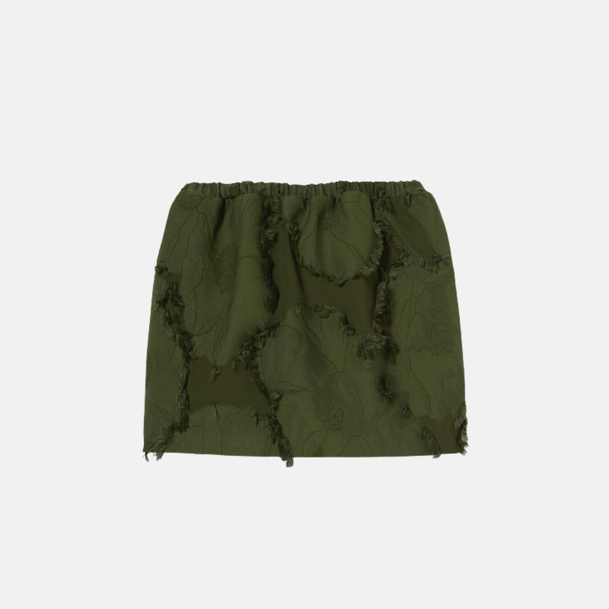 Gucci Wool Blend Fil Coupe Mini Skirt, Green, Front