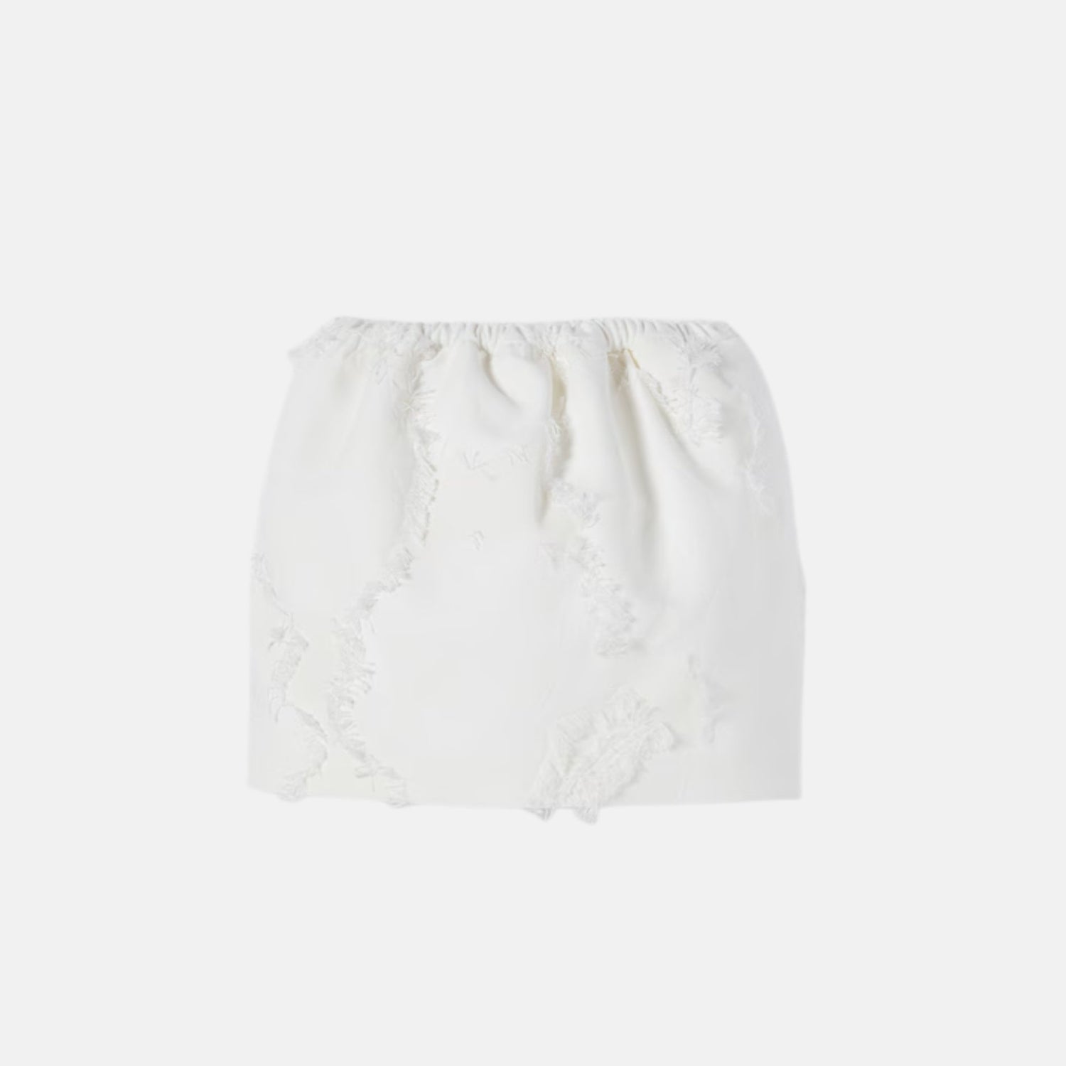 Gucci Wool Blend Fil Coupe Mini Skirt, Off White, Front