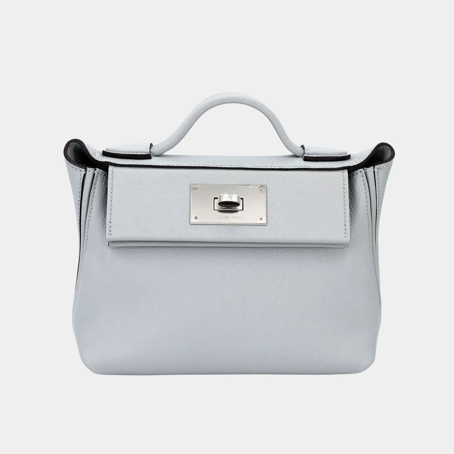 Hermes 24/24 - 21 Mini Evercolor Bleu Glacier PHW, Front