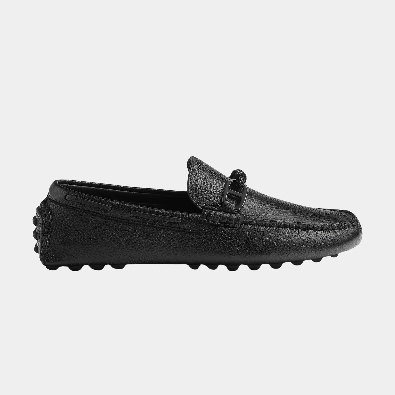 Hermes Alessandro Loafer in Deerskin, Noir, Side