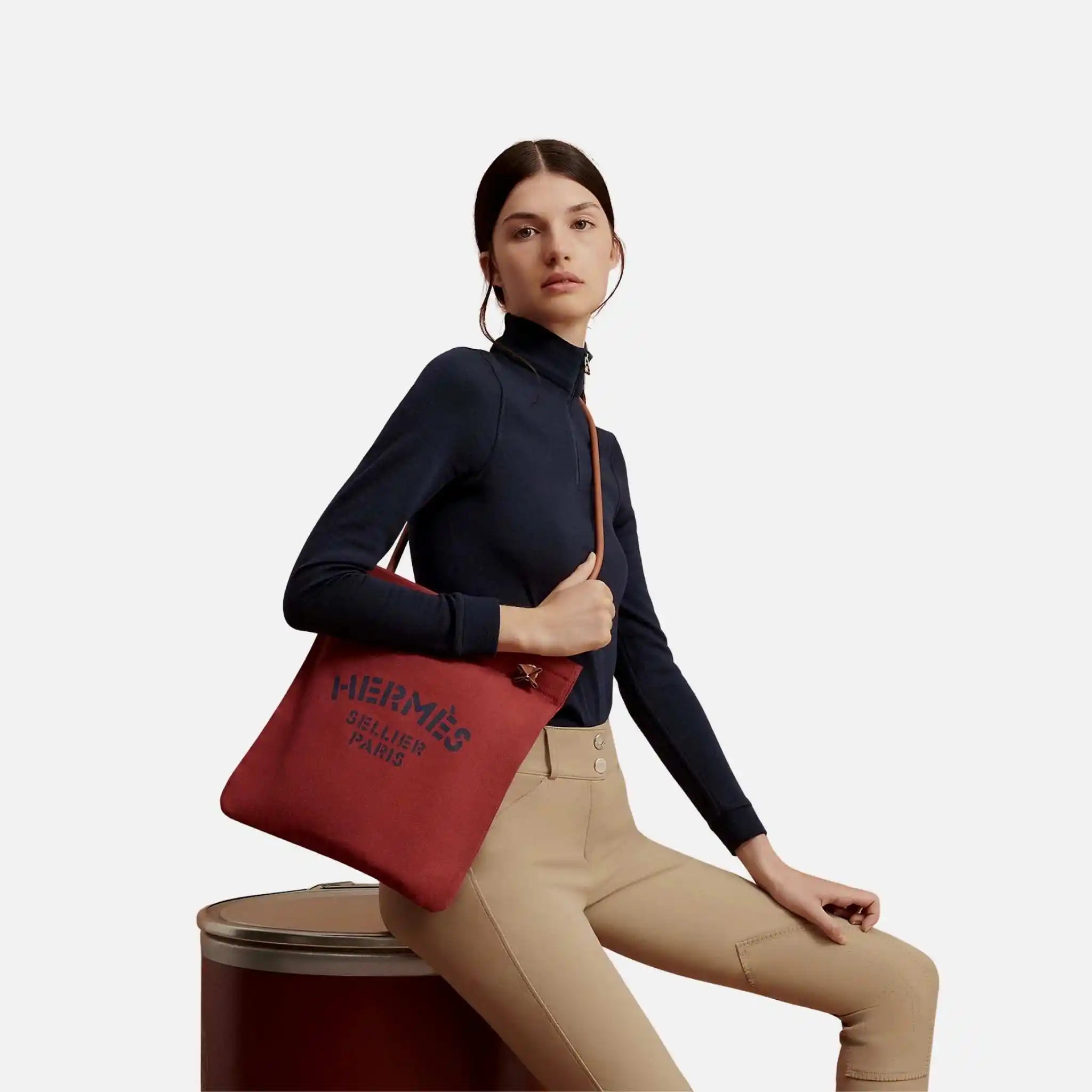 Hermes Aline Grooming Bag, Rouge H and Gold