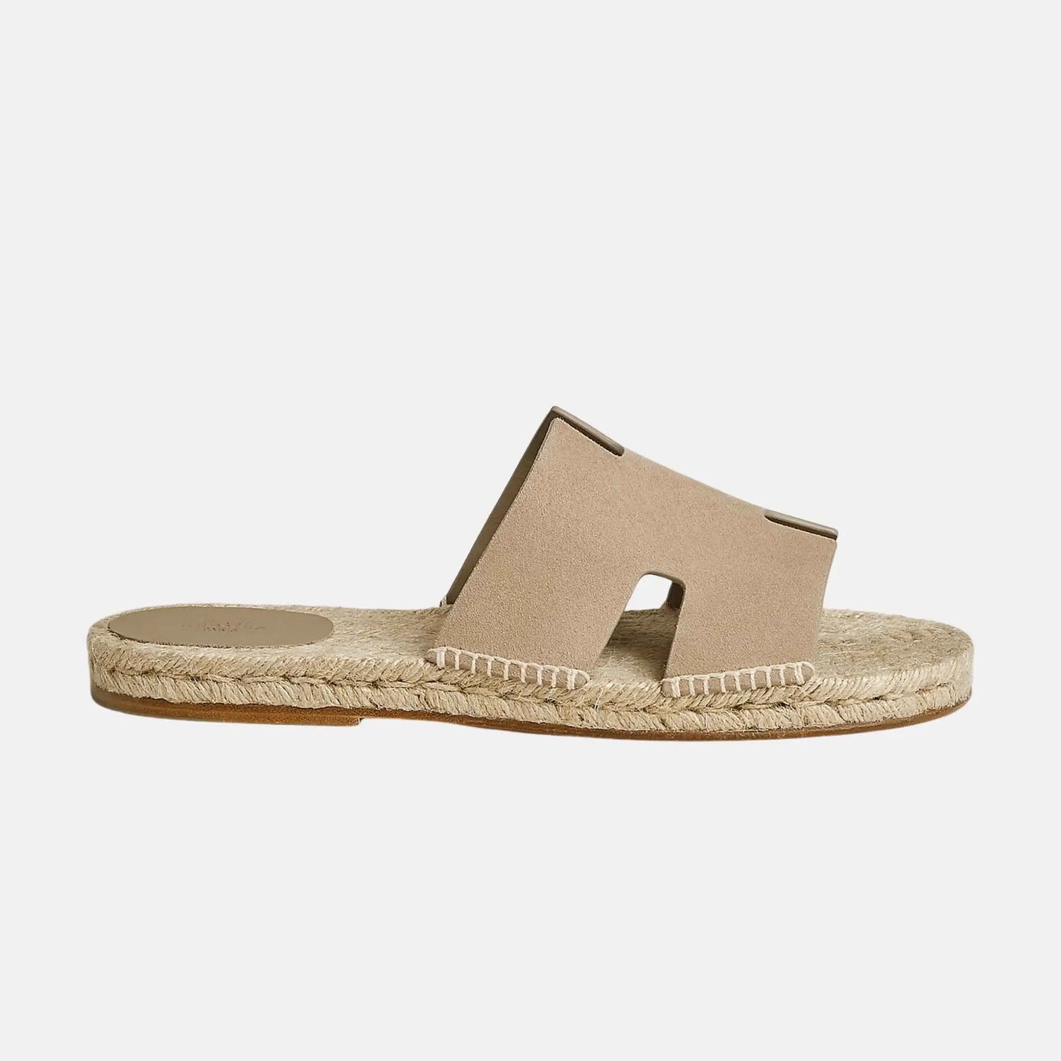 Hermes Antigua Espadrille In Suede Goatskin, Beige Sable, Side