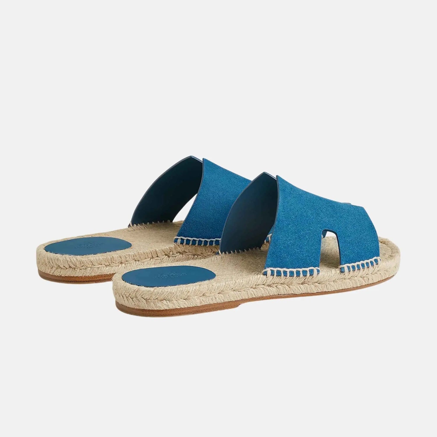 Hermes Antigua Espadrille In Suede Goatskin, Bleu Bleuet, Back