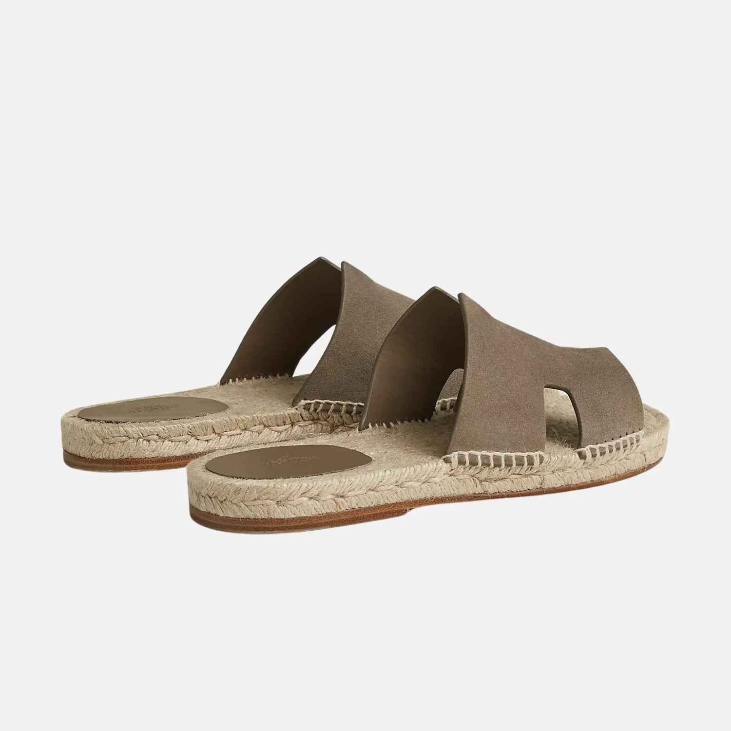 Hermes Antigua Espadrille In Suede Goatskin, Etoupe, Back