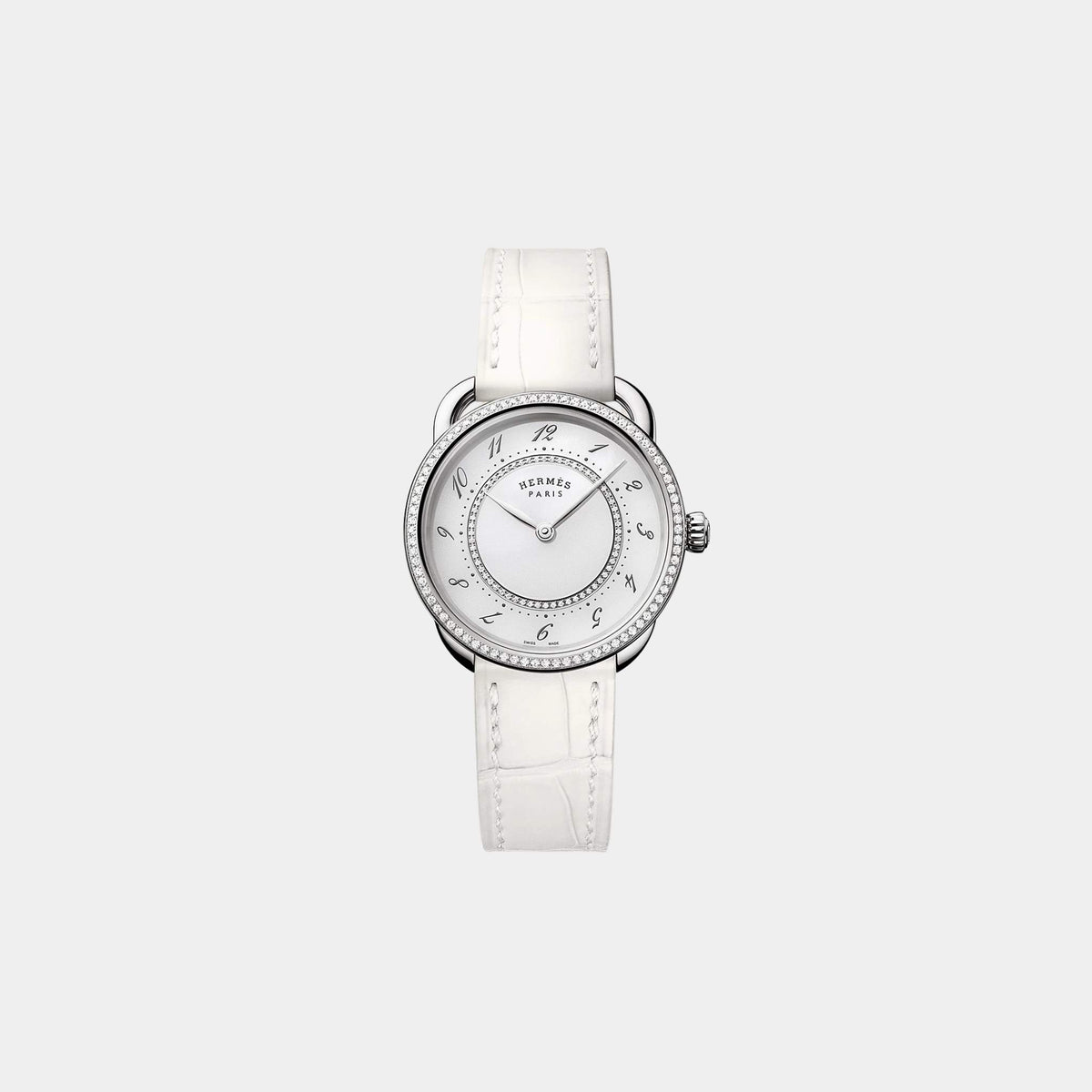 Arceau 30 mm Set-In Steel Watch With Alligator Strap