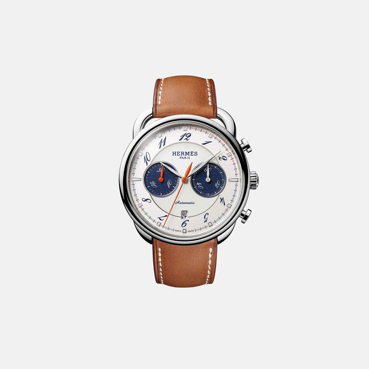 Arceau Chronograph Watch 42mm Barenia Calfskin Strap