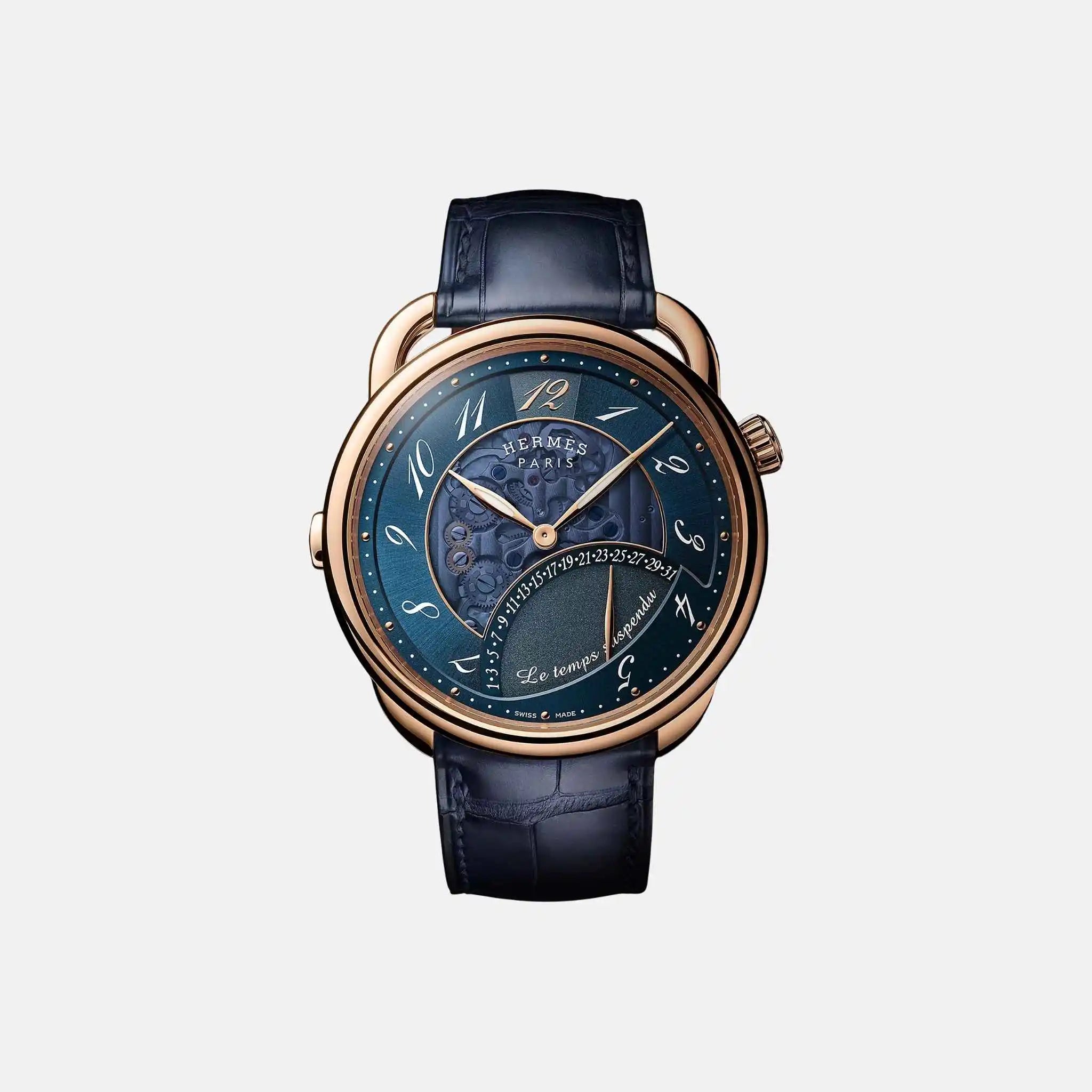 Hermes Arceau Le Temps Suspendu Watch 42mm Rose Gold