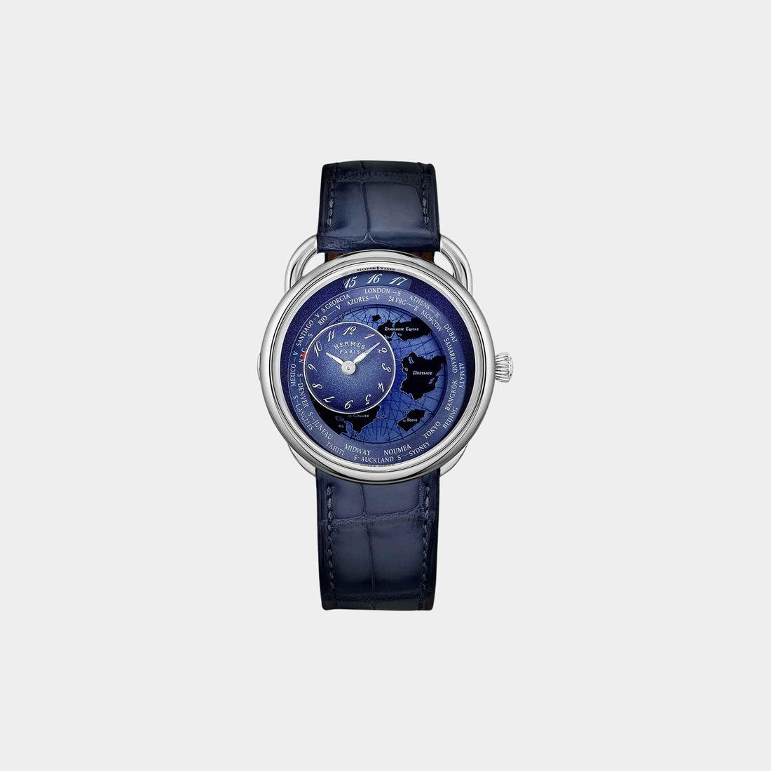 Hermes Arceau Le Temps Voyageur 38 mm Steel Watch