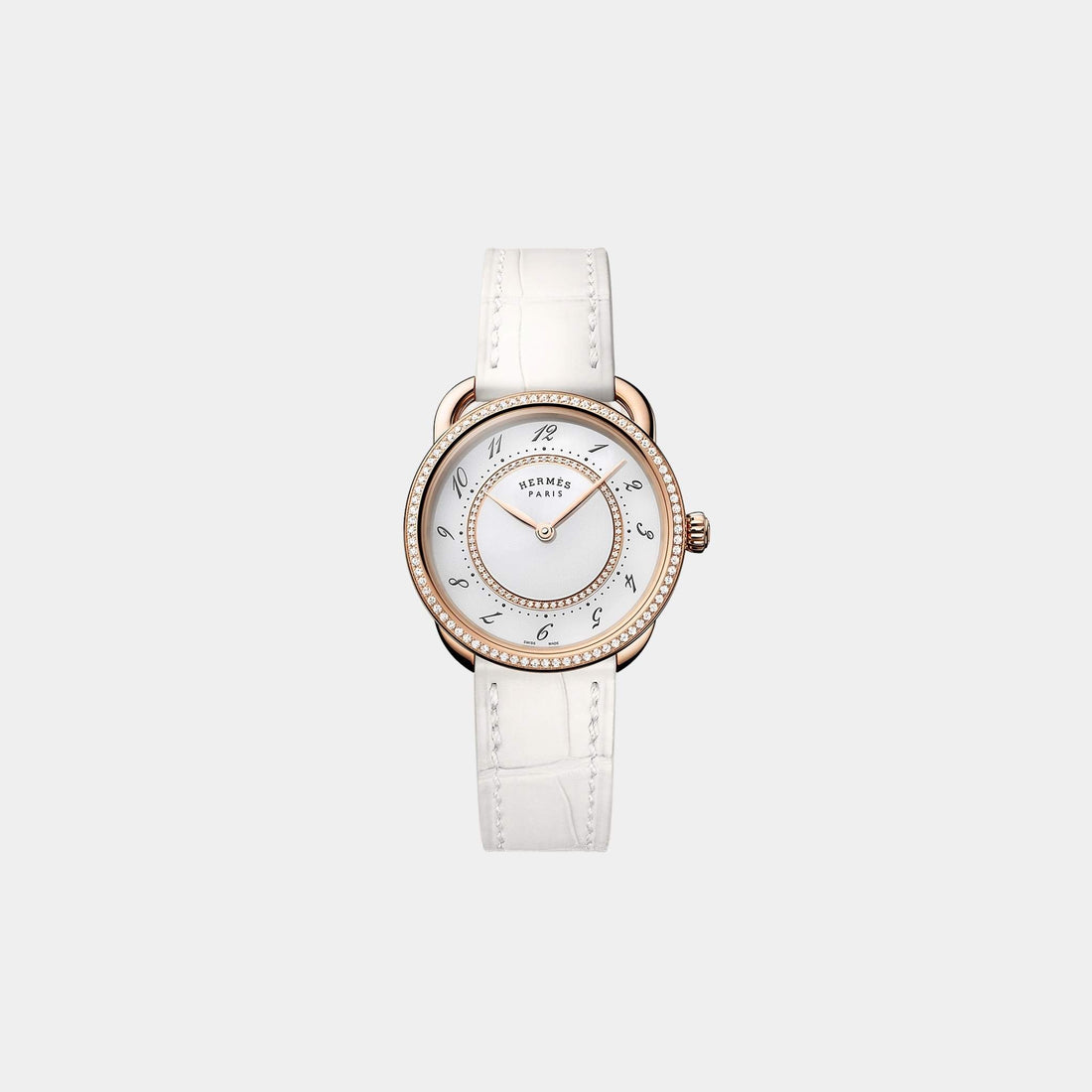 Hermes Arceau Rose Gold Set 30 mm Watch With Alligator Strap