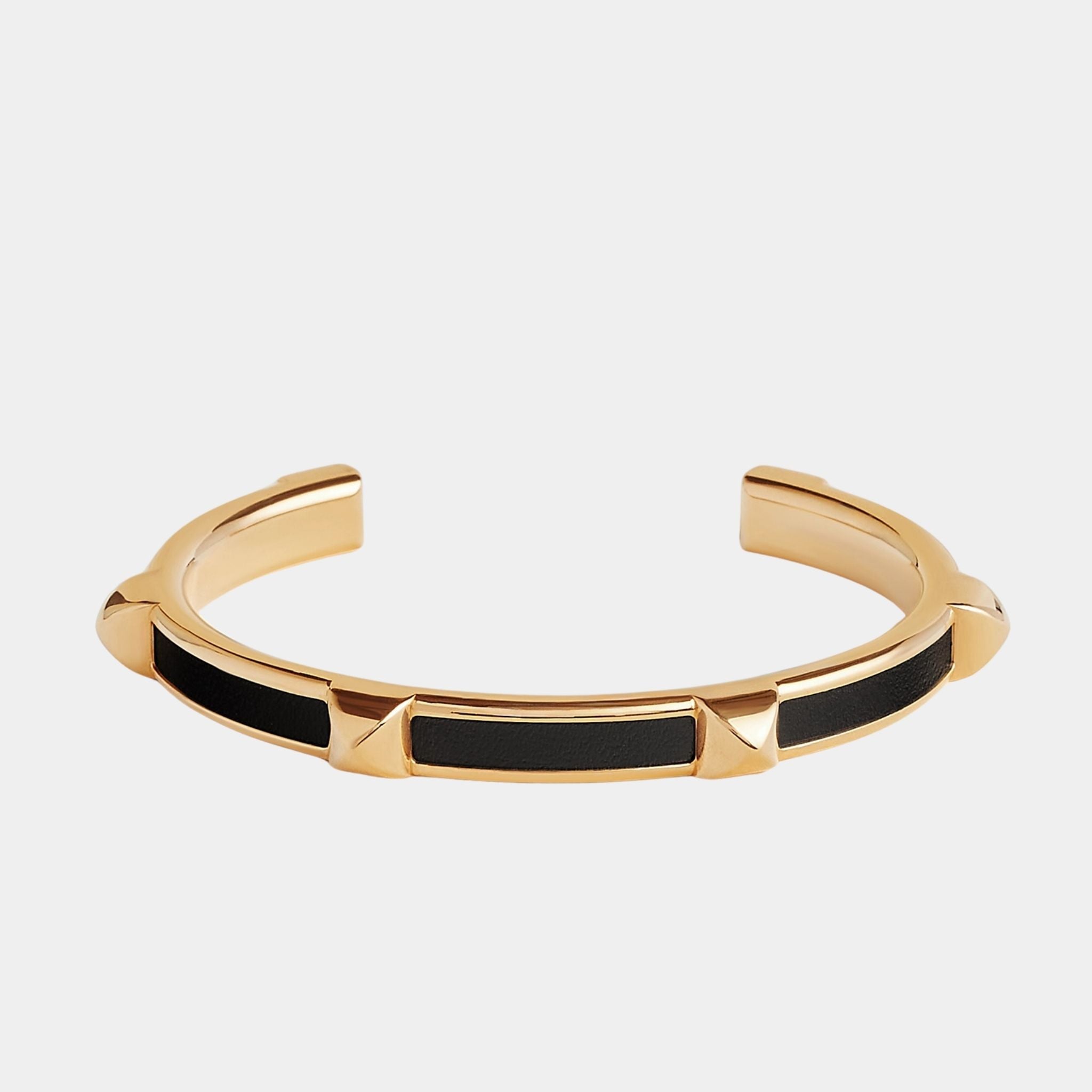 Hermes Athena Bracelet Box Calfskin Gold Plated, Noir