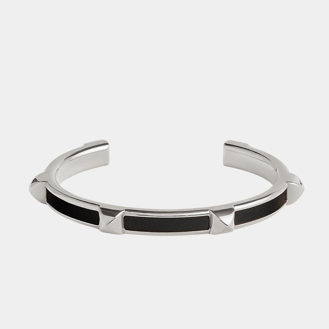 Hermes Athena Bracelet Box Calfskin Palladium Plated, Noir