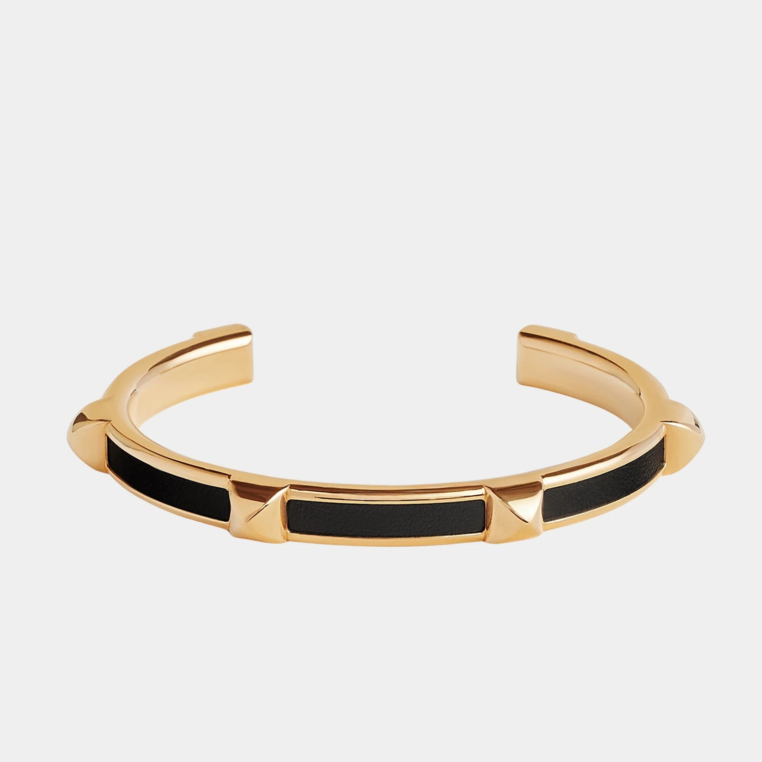 Hermes Athena Bracelet Epsom Calfskin Gold Plated, Noir