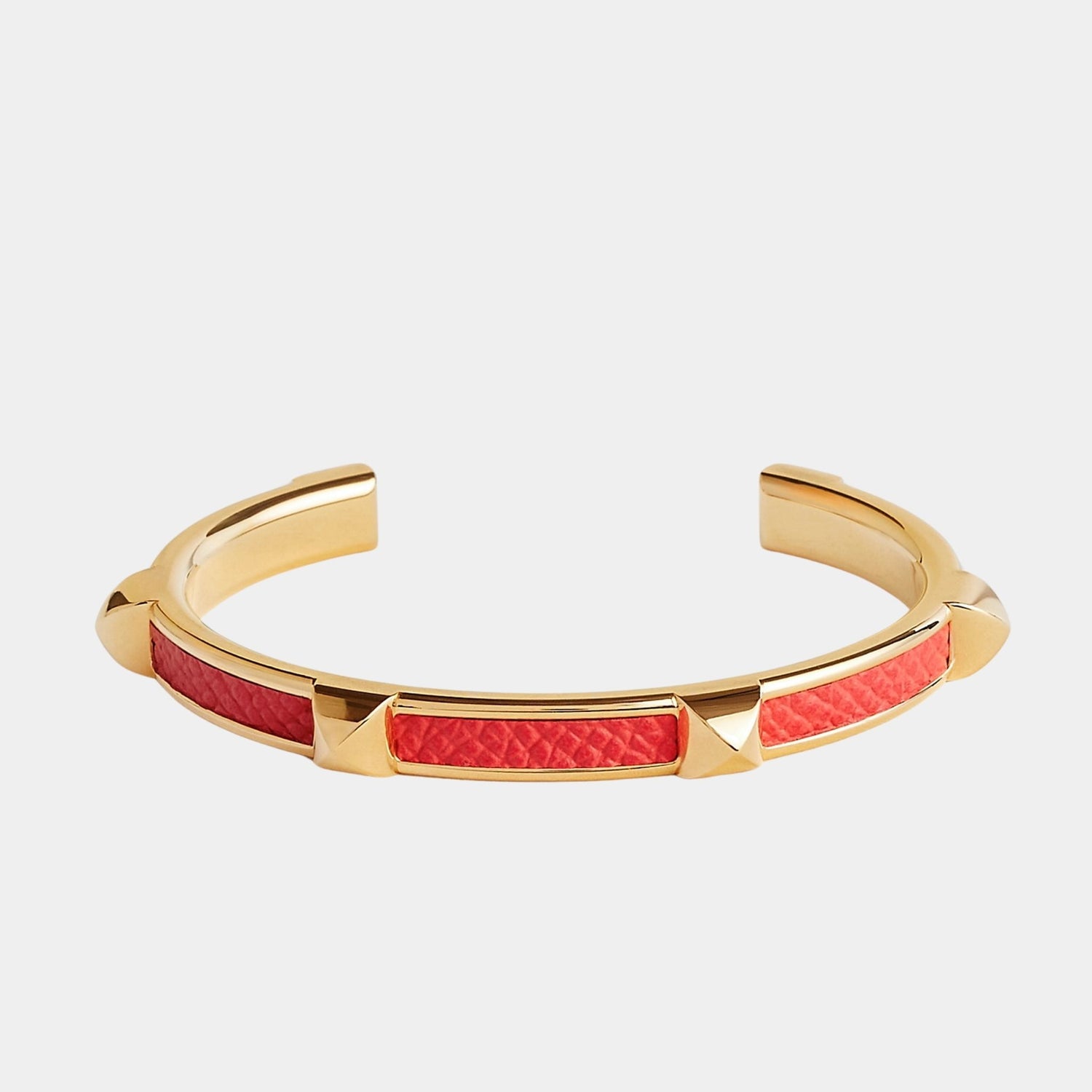 Hermes Athena Bracelet Epsom Calfskin Gold Plated, Rose Texas