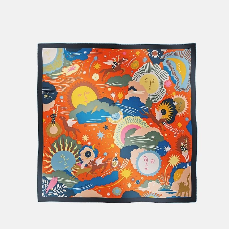 Hermes Au Royaume D Helios Scarf 70, Orange