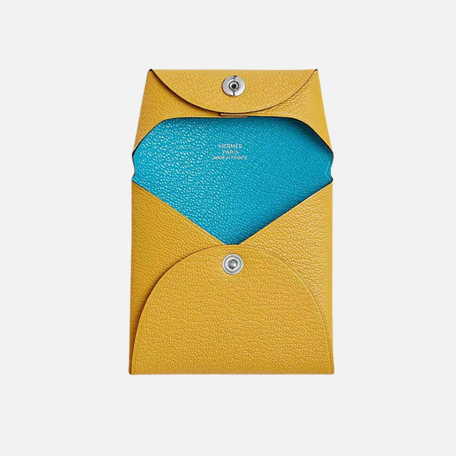 Hermes Bastia Purse Mysore Goatskin , Sun/Bleu Frida, Front