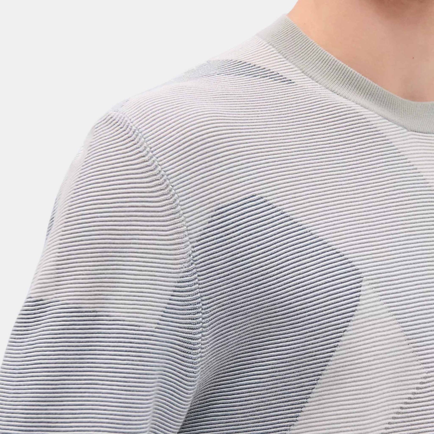 Hermes Big Maillon Crewneck Sweater Brume, Closeup,  Model