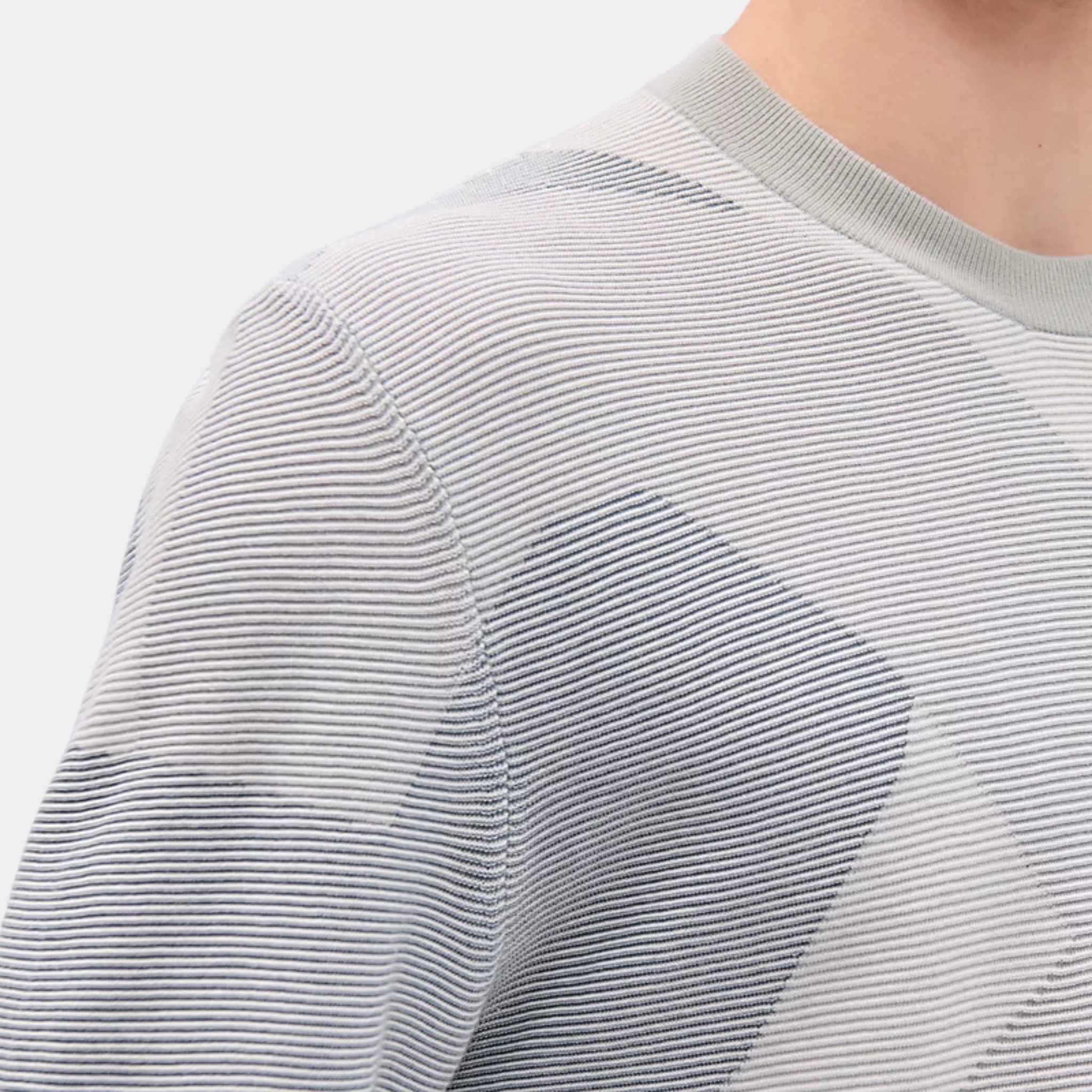 Hermes Big Maillon Crewneck Sweater Brume, Closeup,  Model