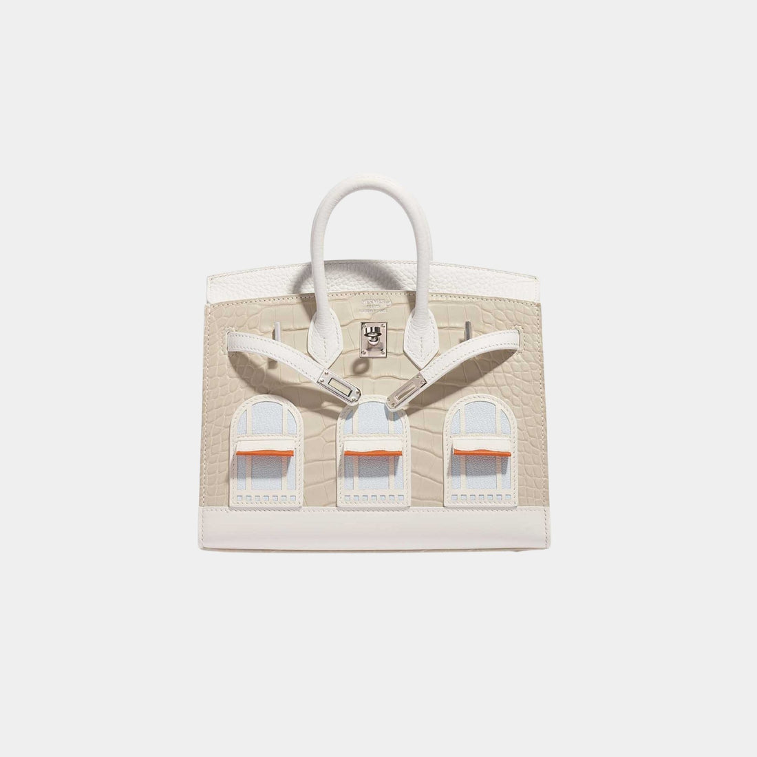 Hermes Birkin 20 Faubourg Snow White Sous La Neige PHW, Front