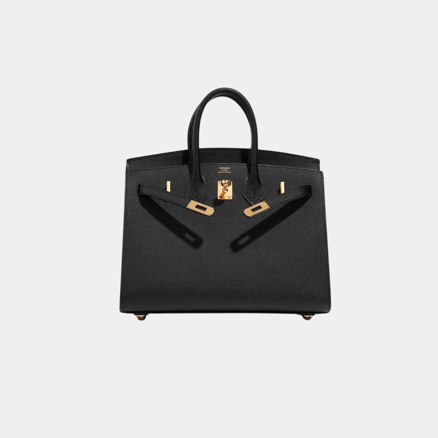 Hermes Birkin 25 Epsom Black GHW, Front, Opened