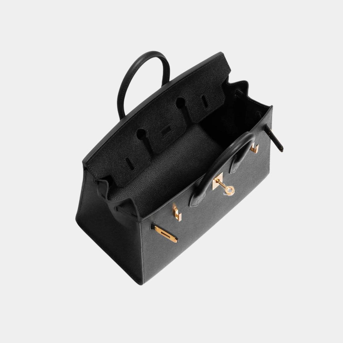 Hermes Birkin 25 Epsom Black GHW, Top, Open