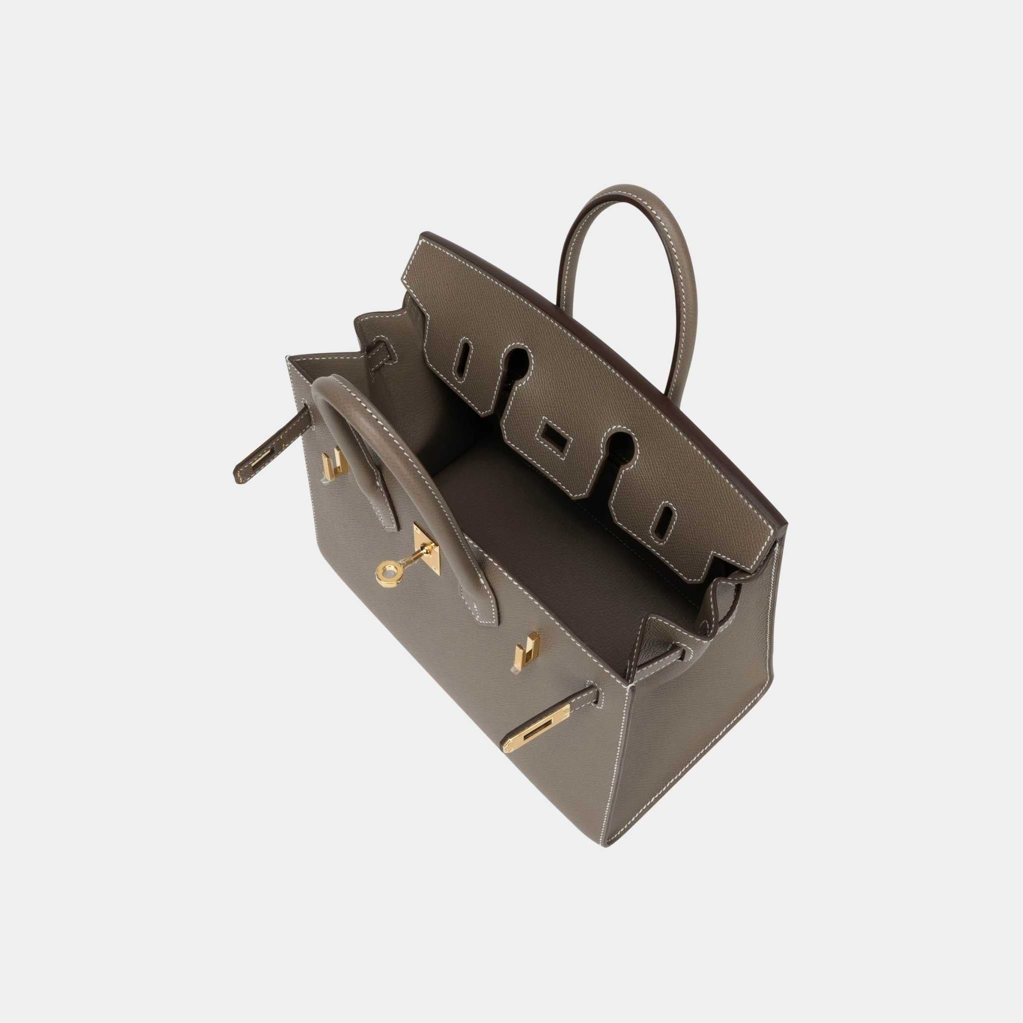 Hermes Birkin 25 Epsom Etoupe GHW, Top