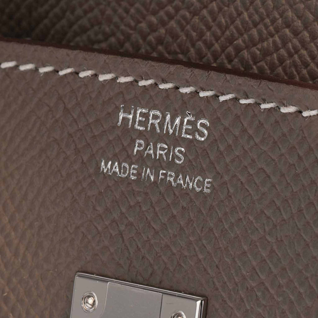 Hermes Birkin 25 Epsom Etoupe PHW, Closeup