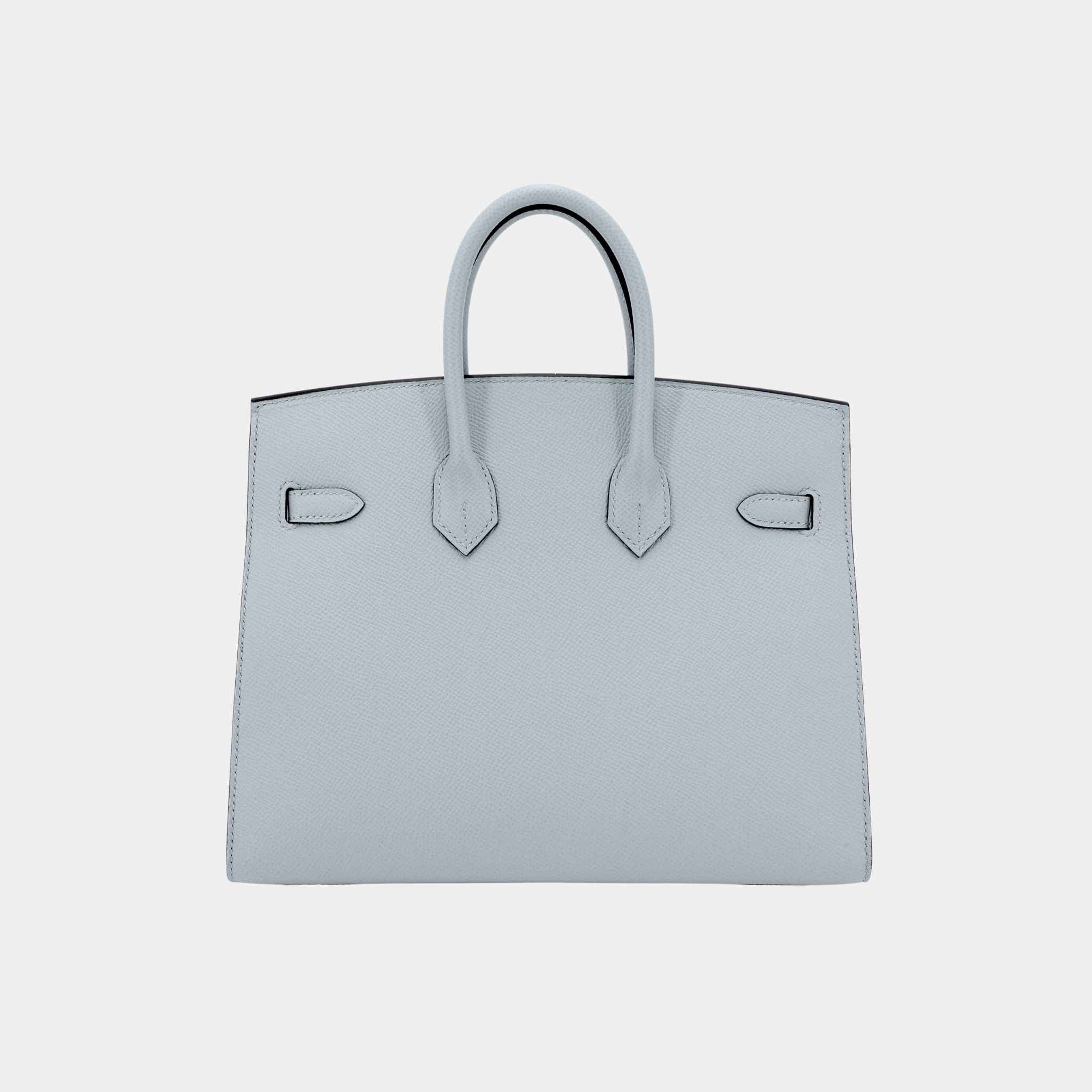 Hermes Birkin 25 Epsom Sellier Bleu Glacier PHW, Back