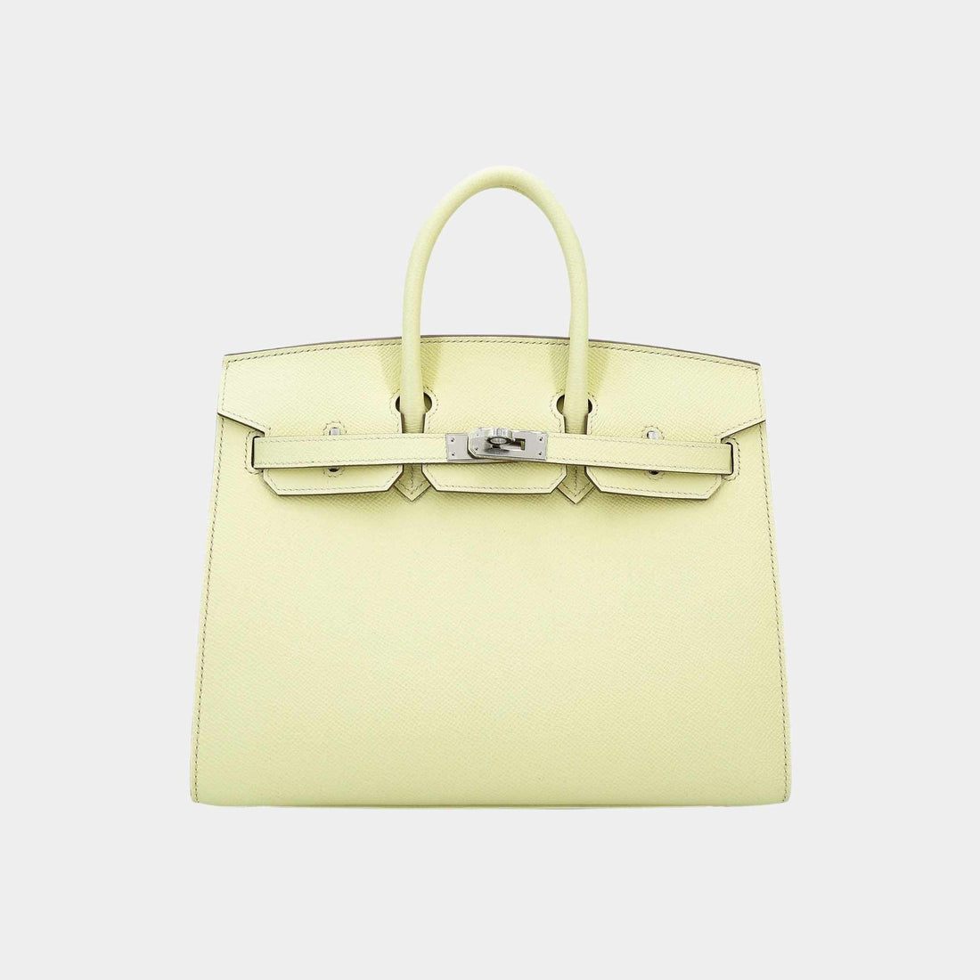 Hermes Birkin 25 Epsom Sellier Jaune Milton PHW, Front
