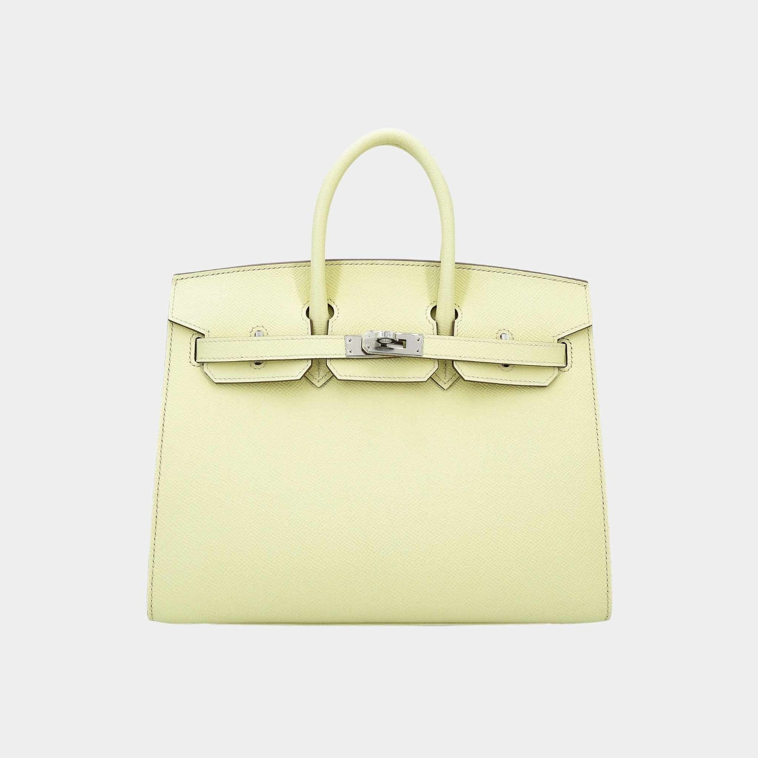 Hermes Birkin 25 Epsom Sellier Jaune Milton PHW, Front