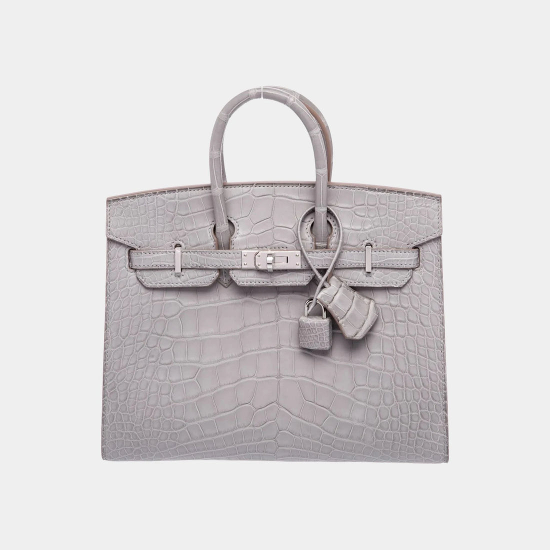 Hermes Birkin 25 Gris Perle Sellier Matte Alligator PHW