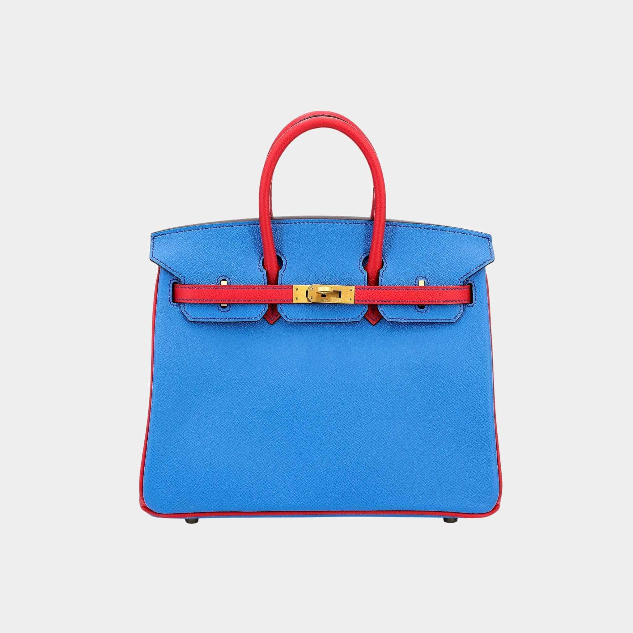 Hermes Birkin 25 HSS Epsom Bleu Paradis/Bougainvillea GHW, Front
