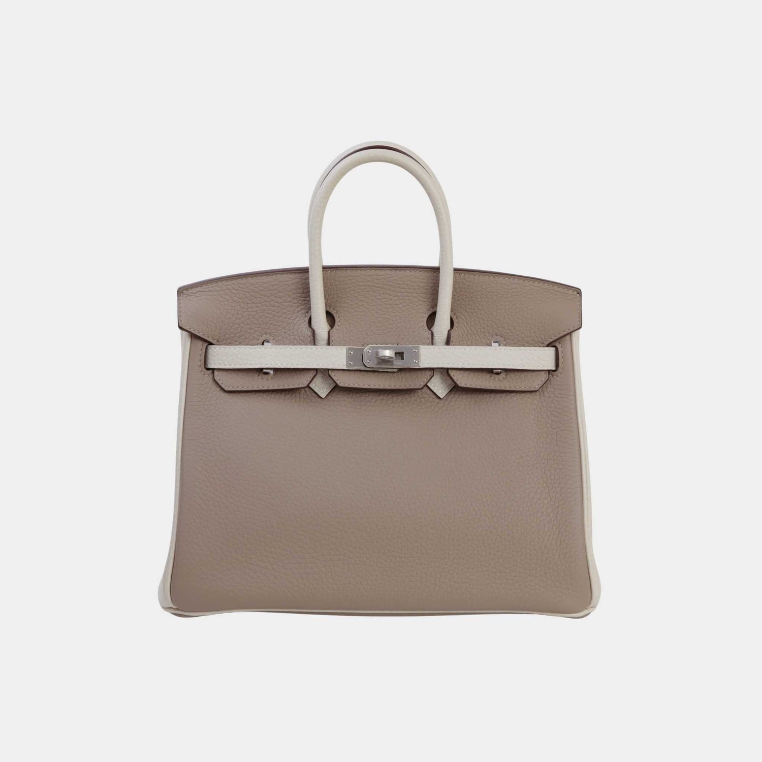 Hermes Birkin 25 HSS Togo Gris Tourterelle/Craie PHW, Front