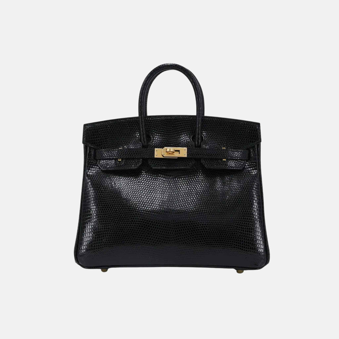 Hermes Birkin 25 Lizard Black GHW, Front