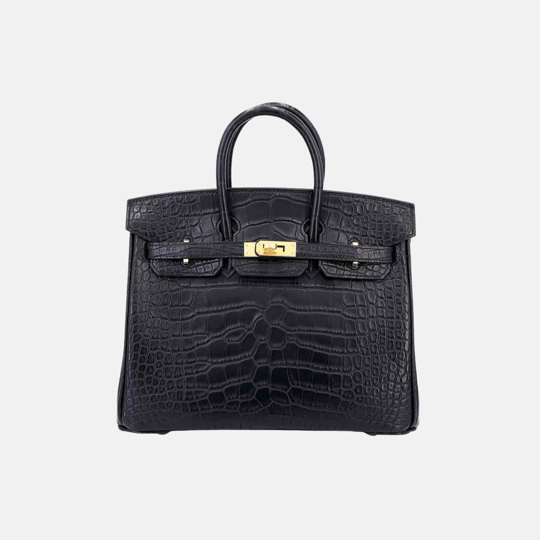 Hermes Birkin 25 Matte Alligator Black GHW, Front