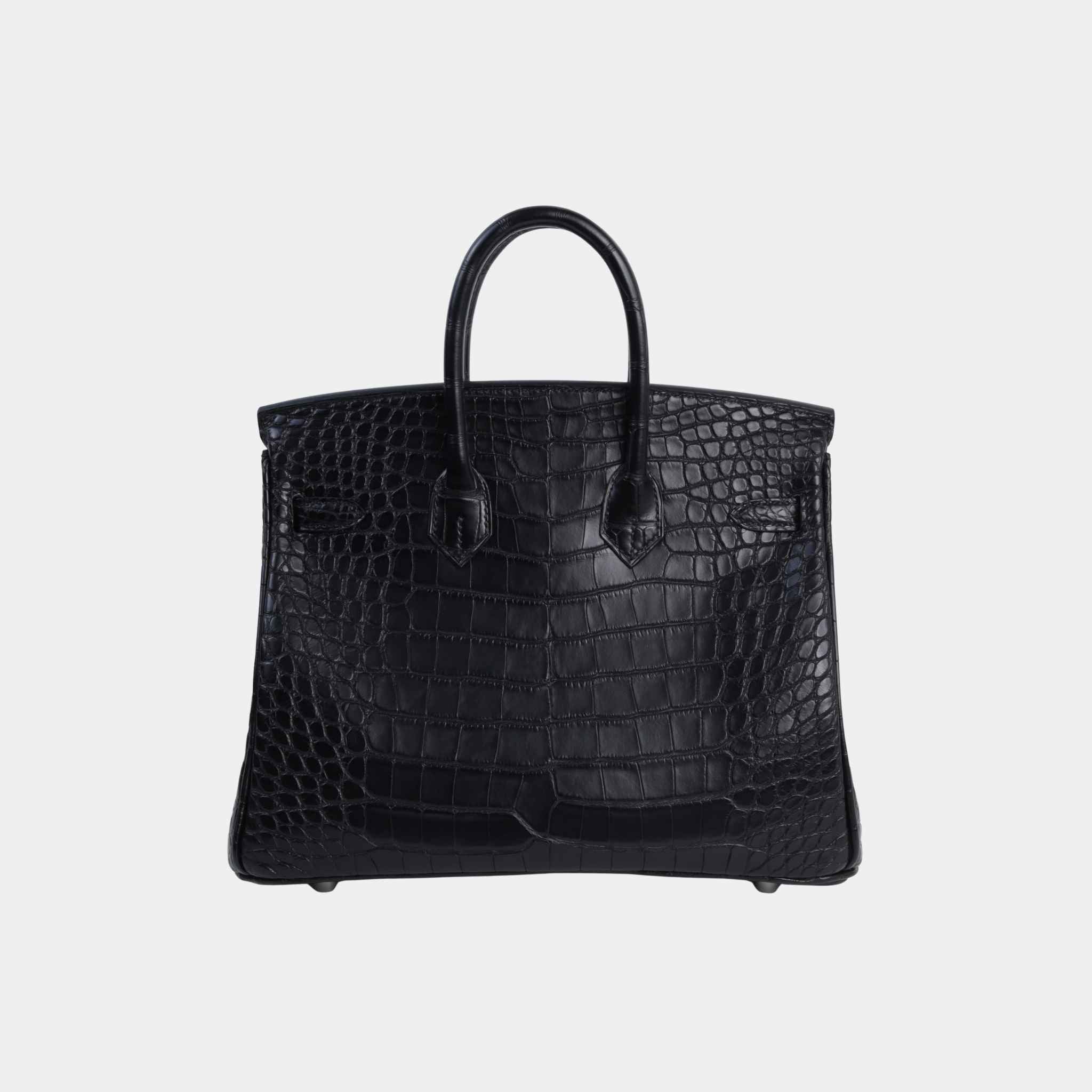 Hermes Birkin 25 Matte Alligator Black PHW, Back