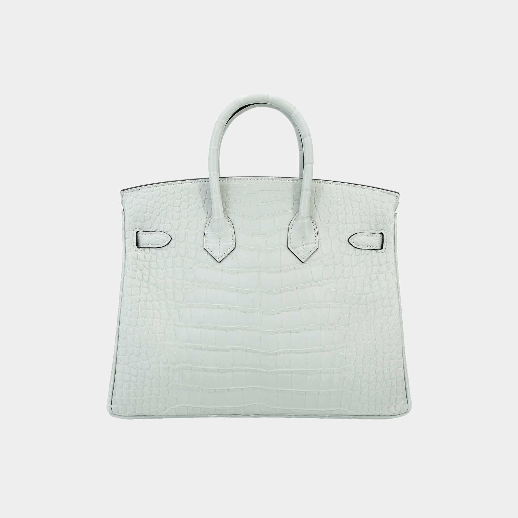 Hermes Birkin 25 Matte Alligator Gris Neve PHW, Back