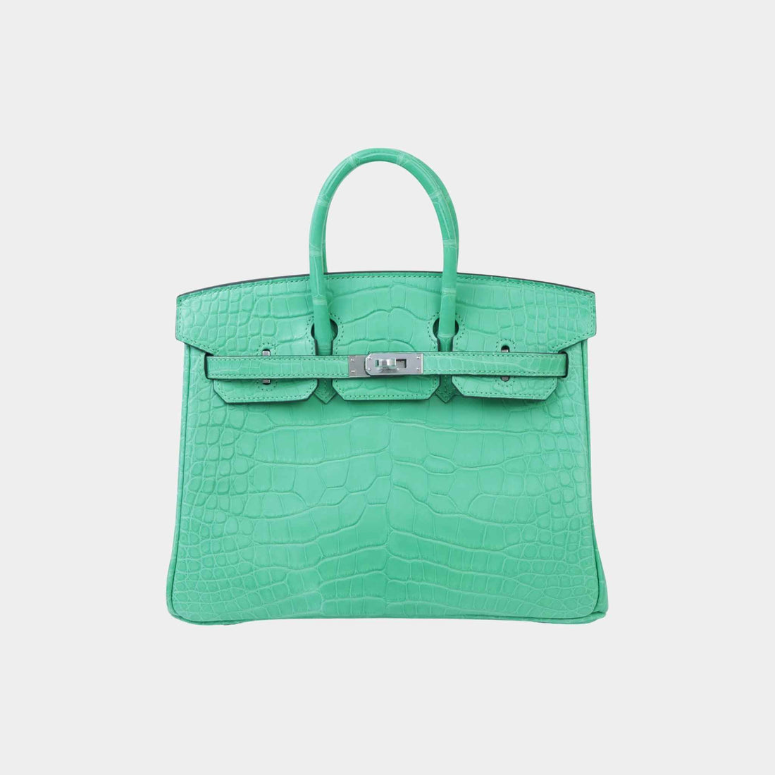 Hermes Birkin 25 Matte Alligator Vert Comics PHW, Front
