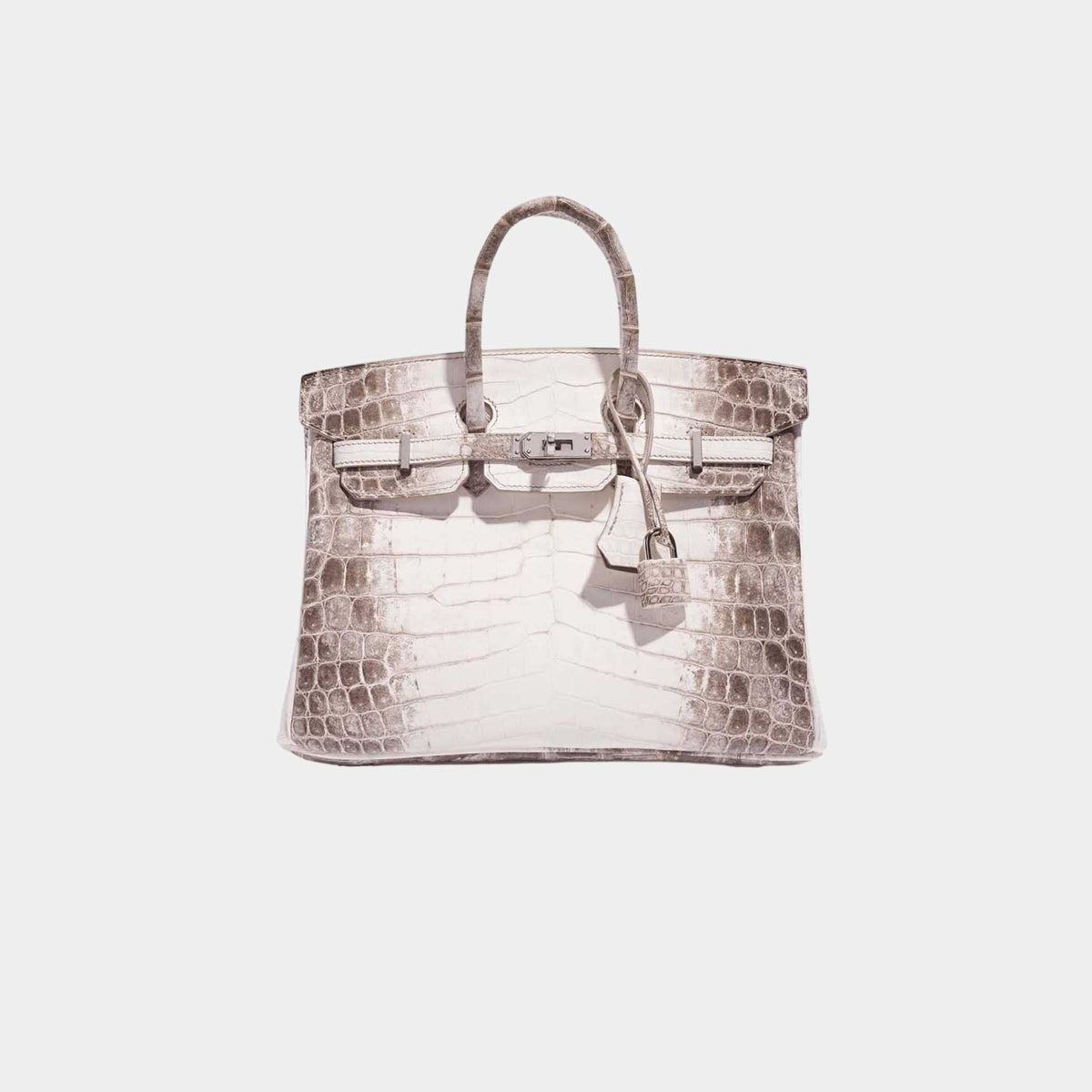 Birkin 25 Niloticus Crocodile Himalaya Blanc PHW