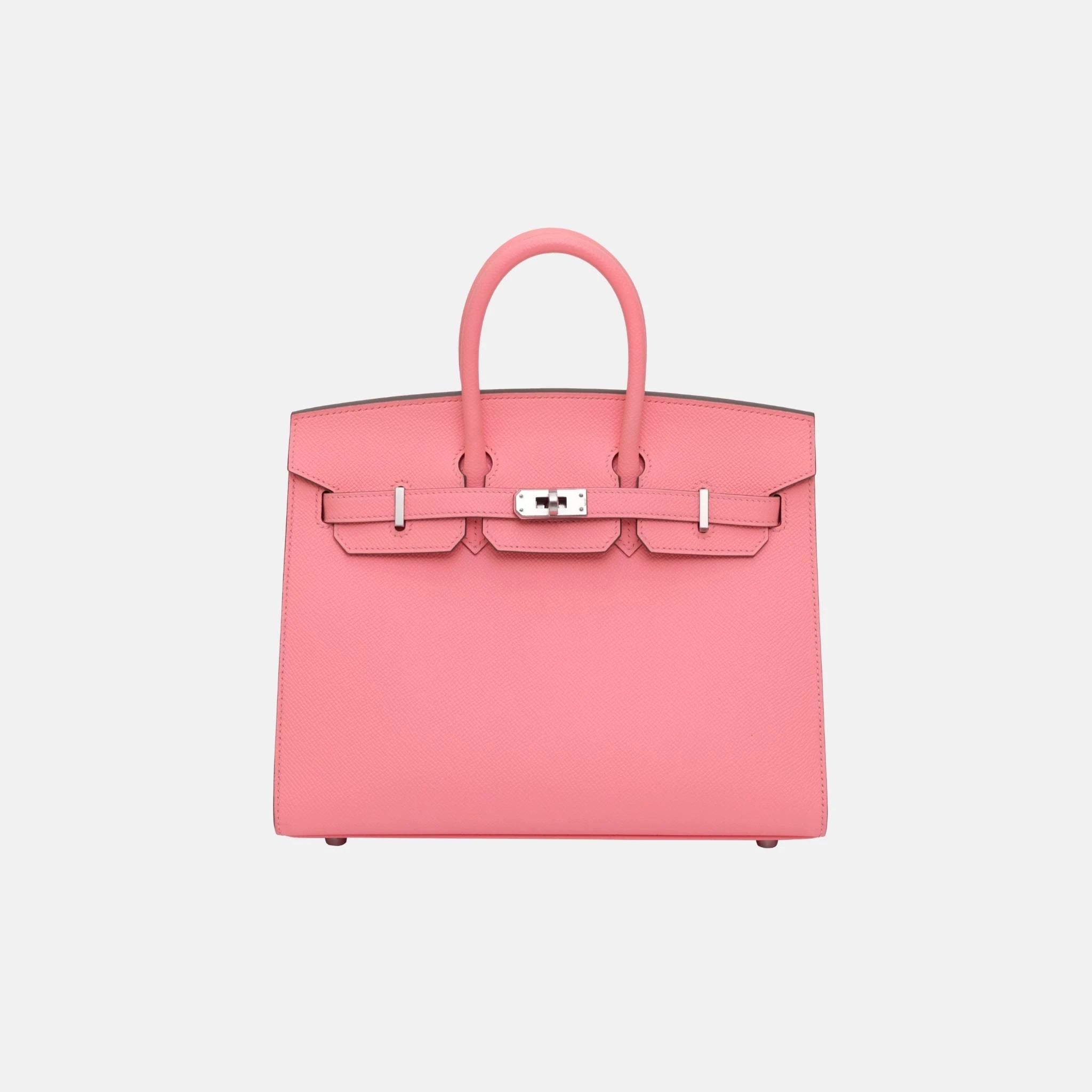 Hermes Birkin 25 Rose Confetti Epsom PHW Sellier, Front