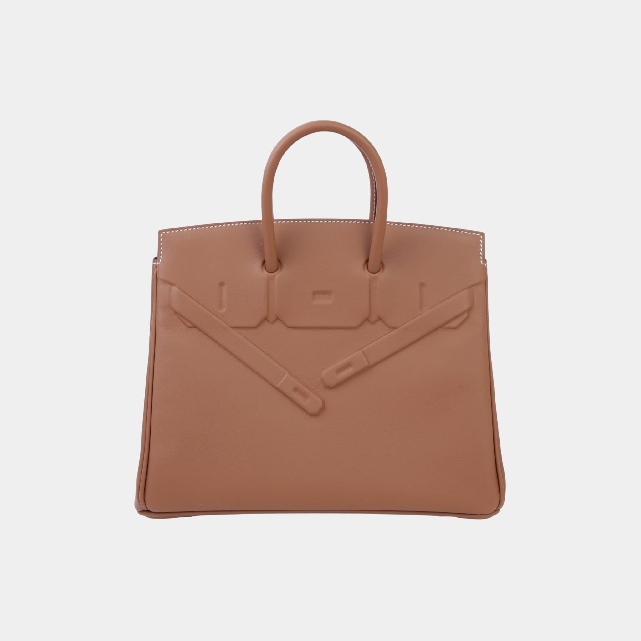 Hermes Birkin 25 Shadow Swift Gold PHW, Front