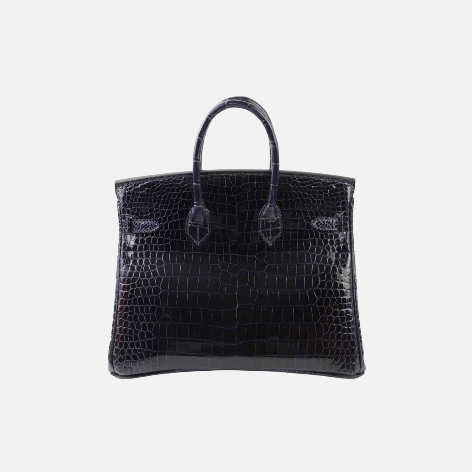 Hermes Birkin 25 Shiny Porosus Crocodile Bleu Baltique GHW, Back