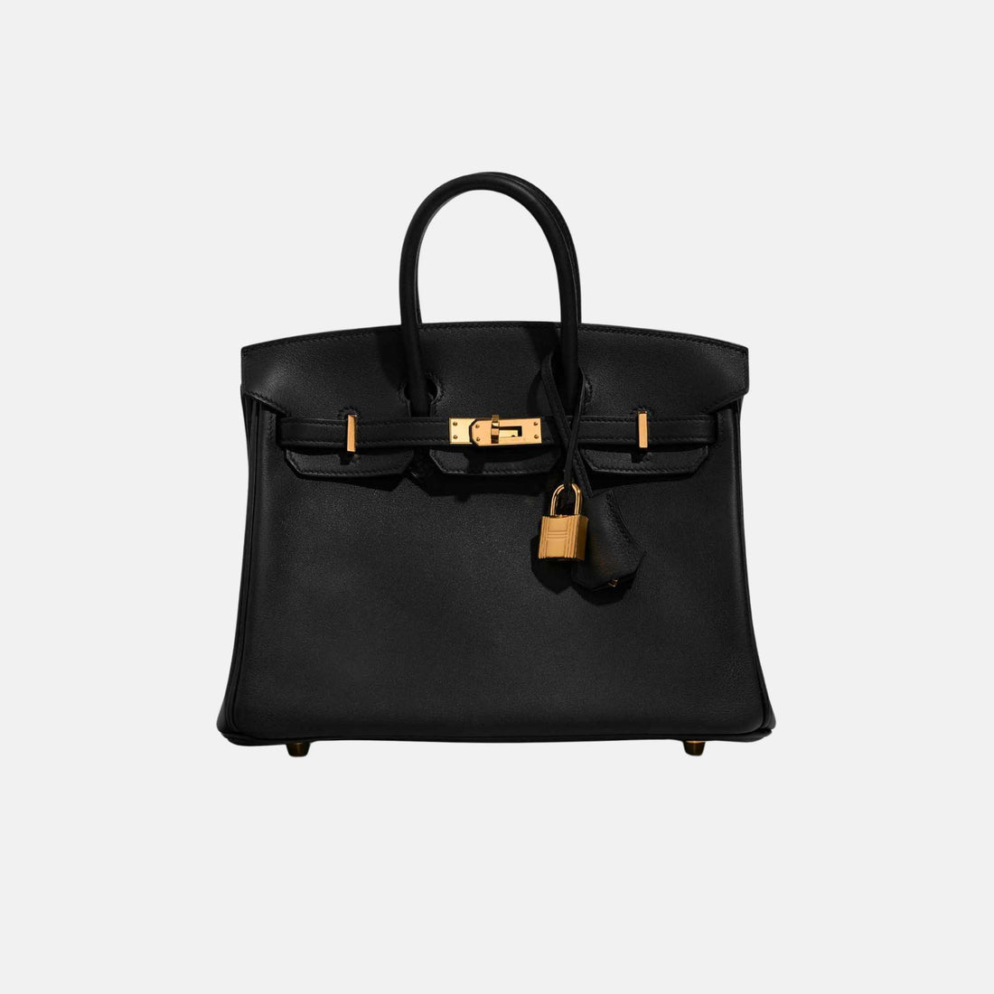 Birkin 25 Swift Black GHW, Front 
