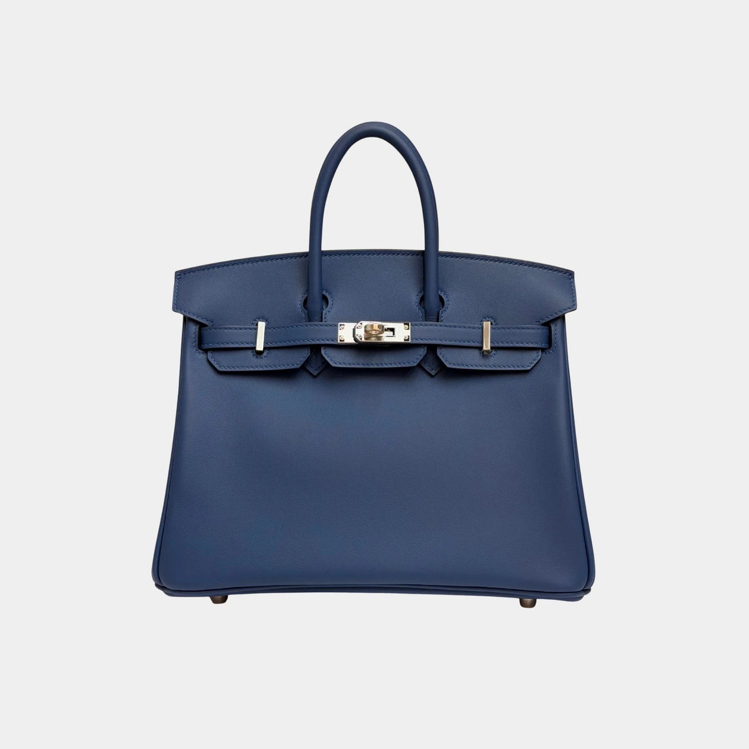Hermes Birkin 25 Swift Blue Tie PHW
