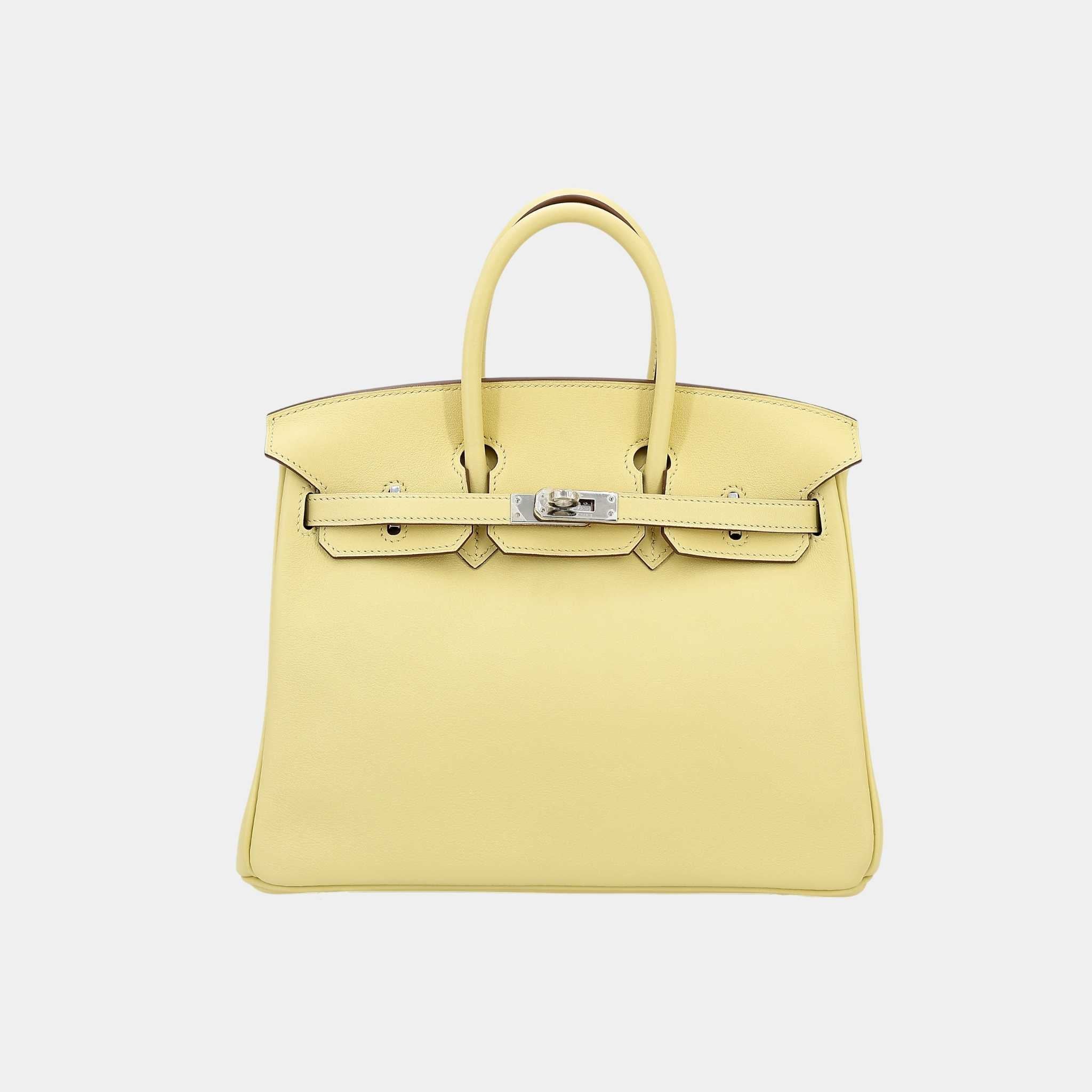 Hermes Birkin 25 Swift Jaune Poussin PHW, Front
