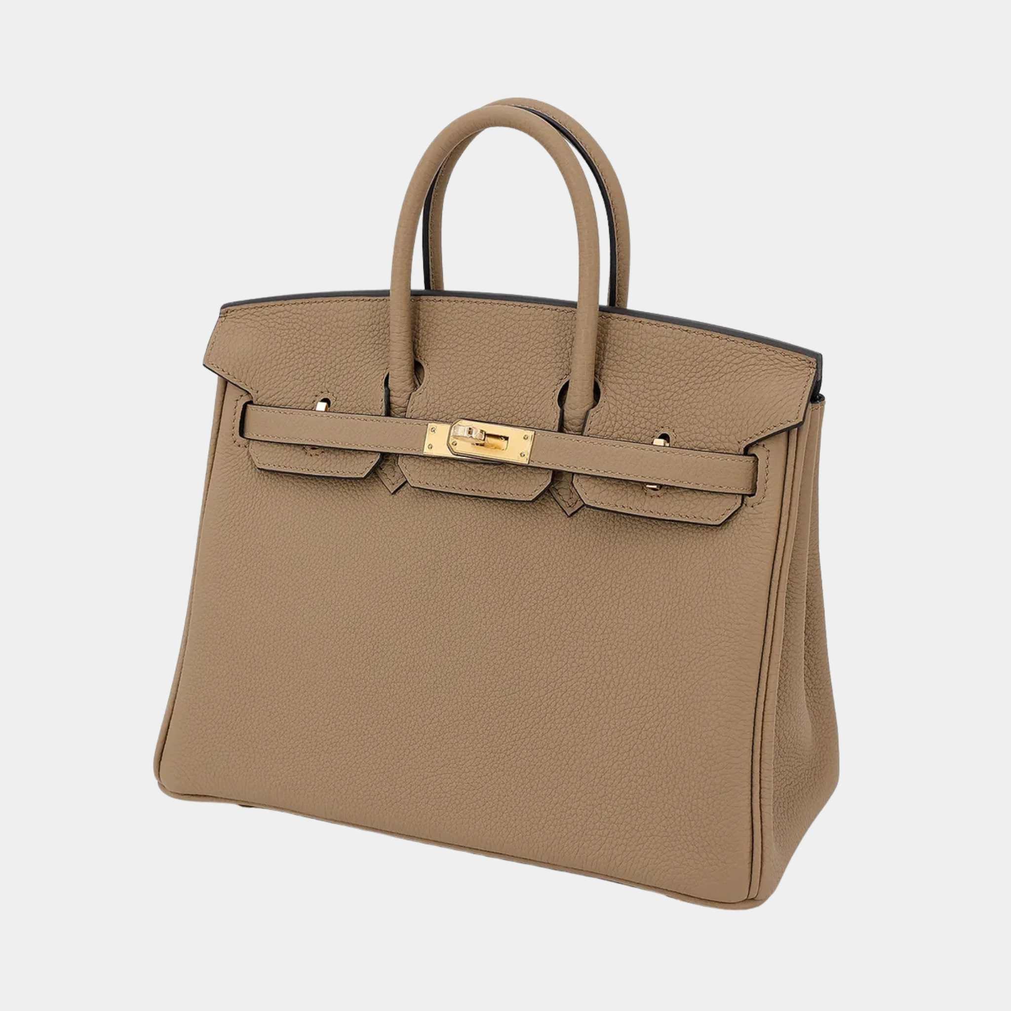 Hermes Birkin 25 Togo Beige Mafra GHW, Side, Front